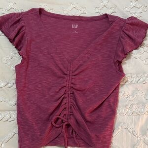 gap pink ruffle top